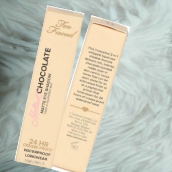 Too Faced Melted Chocolate 24 Hour Liquid Matte Eyeshadow Cocoa Cream🆕⌚📦🏃💨🚚 - Picture 3 of 9